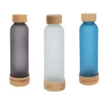 EcoFrost Frosted Glass Bottle with Bamboo Cap & Base – Sustainable Elegance