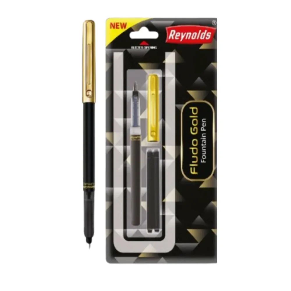 Reynolds Fludo Gold 1 CT Box – Premium Smooth Writing Ball Pen