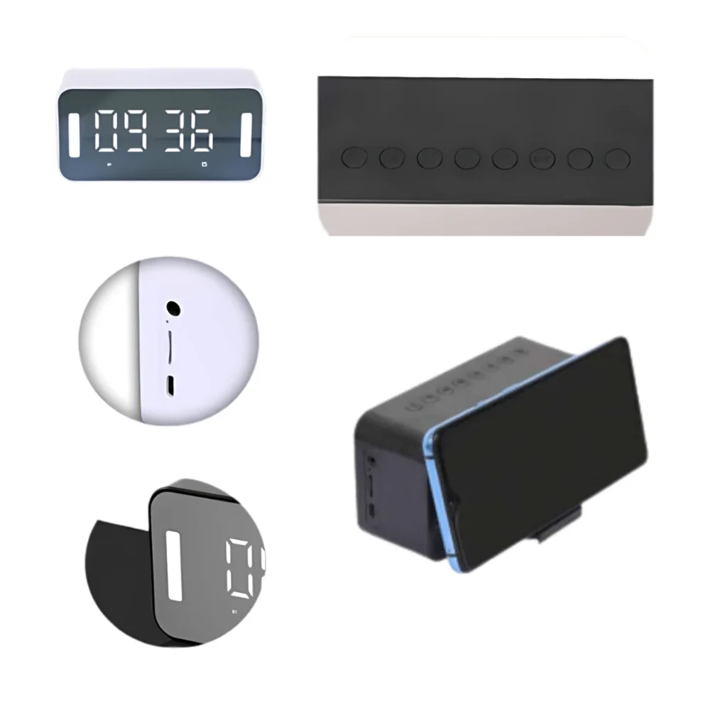 Abode Multi-Functional Speaker with Clock – Stylish and Versatile Desk Companion - Image 2