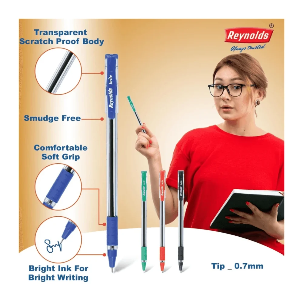 Reynolds Brite 25 CT Jar – Smooth Writing Ball Pens for Everyday Use - Image 6