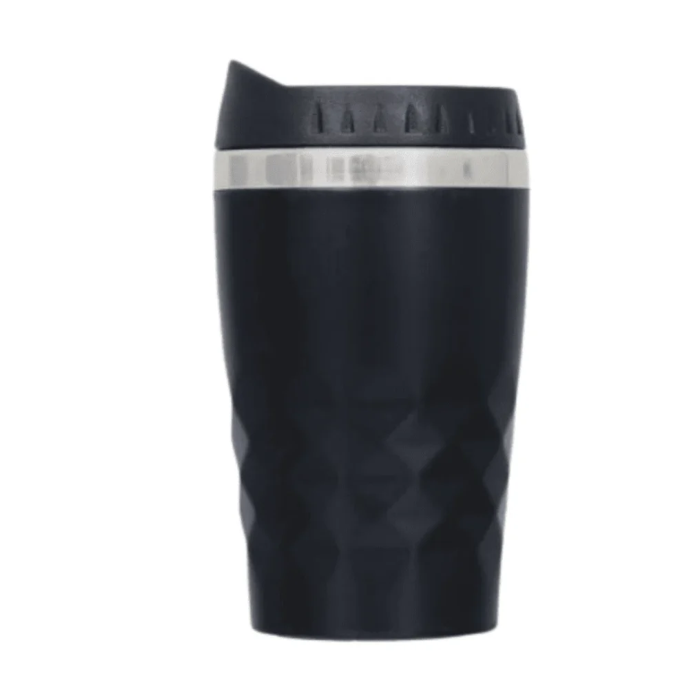 Customized 350ml Travel Mug – Sleek Black Design with Your Brand Logo