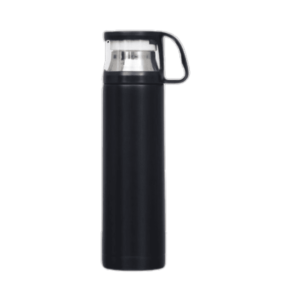 Personalized 500ML Black Vacuum Thermos Cup with Handle – Leakproof & Insulated