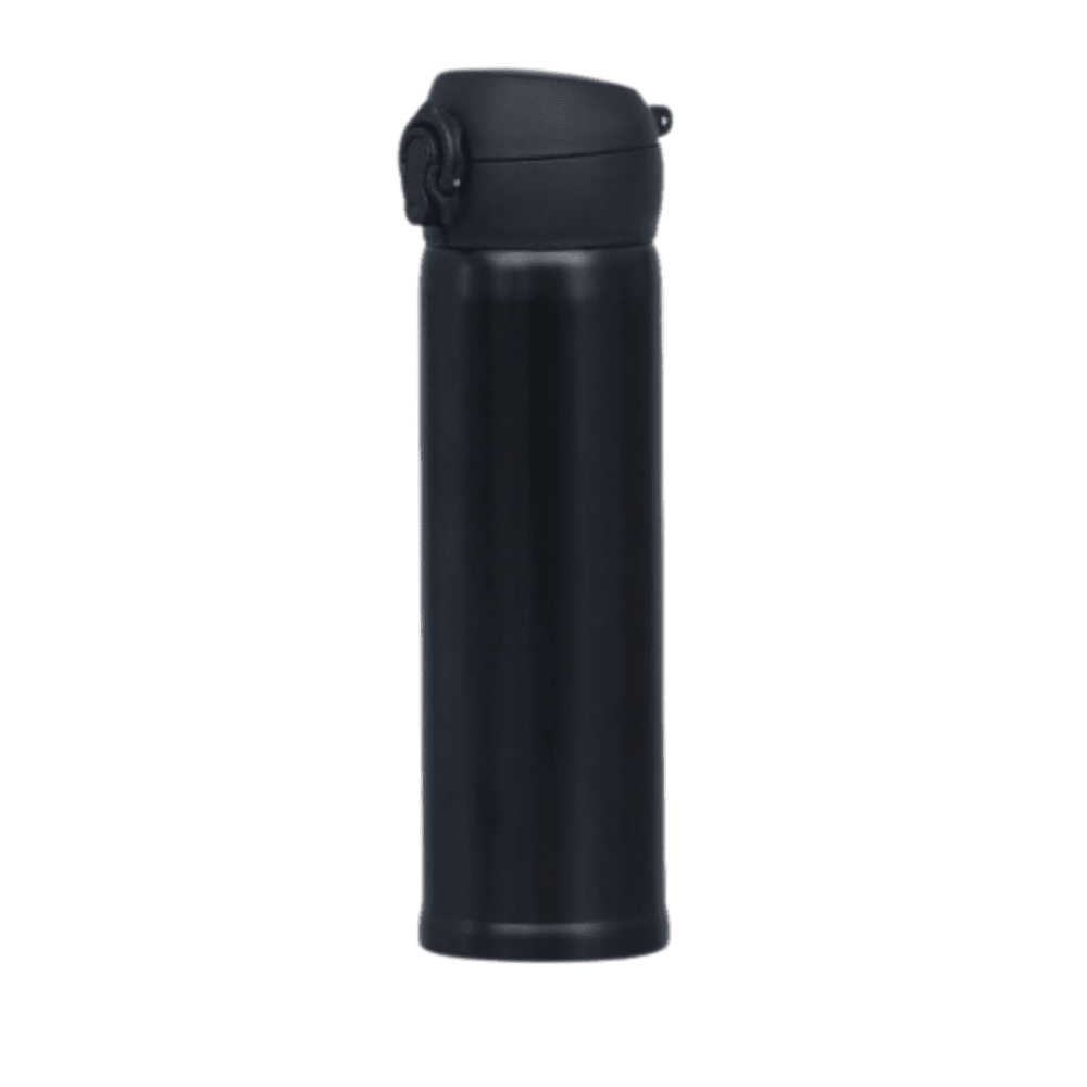 Insulated Stainless Steel Black Bottle - 450ml | Premium Hot & Cold Flask