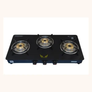 3 Burner Glass Top LPG Stove – Stylish, Durable