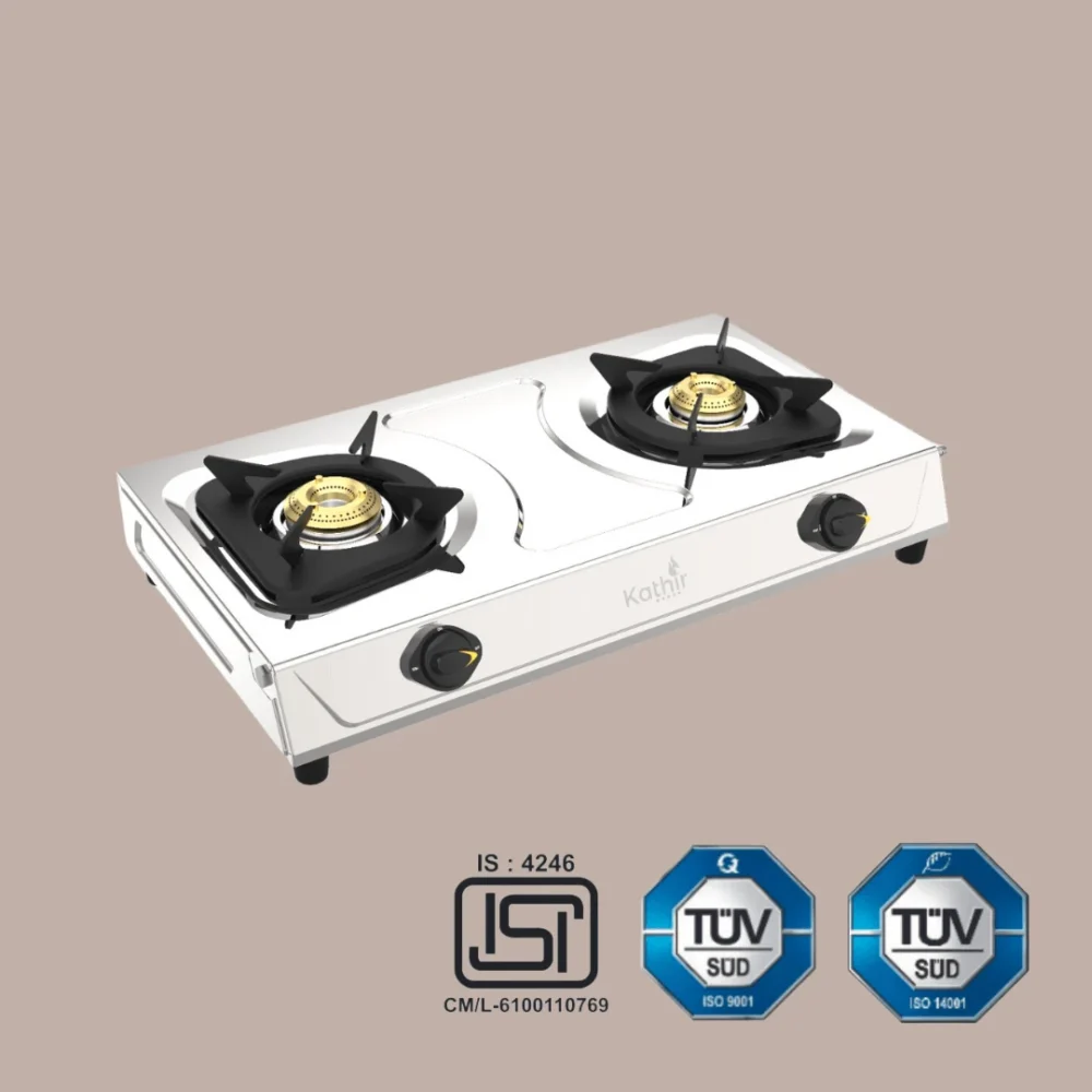 Durable 2 Burner Stainless Steel LPG Stove | High-Quality & Safe Cooking - Image 2
