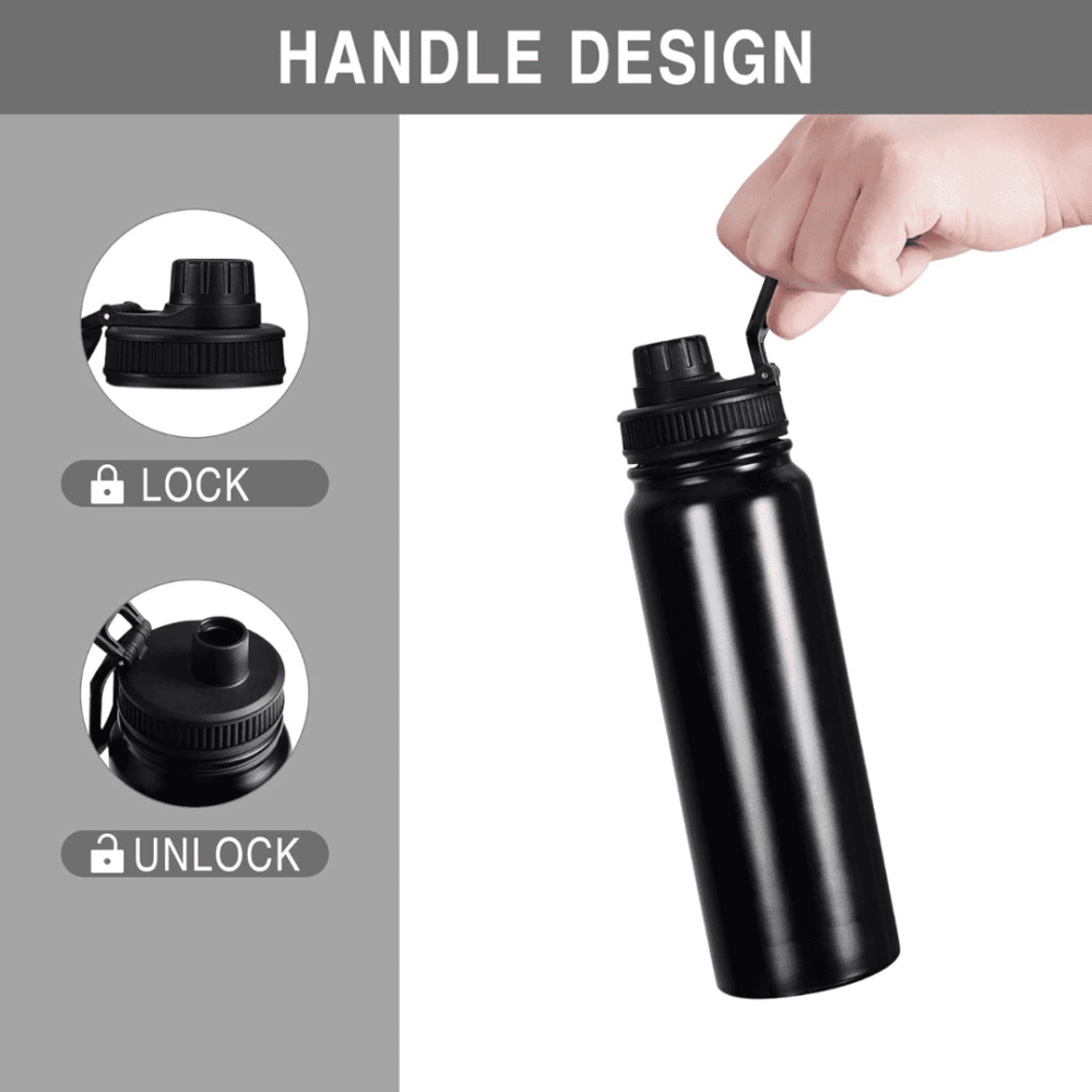 Stainless Steel Insulated Bottle – 800ML Vacuum Thermos Flask | Hot & Cold - Image 2
