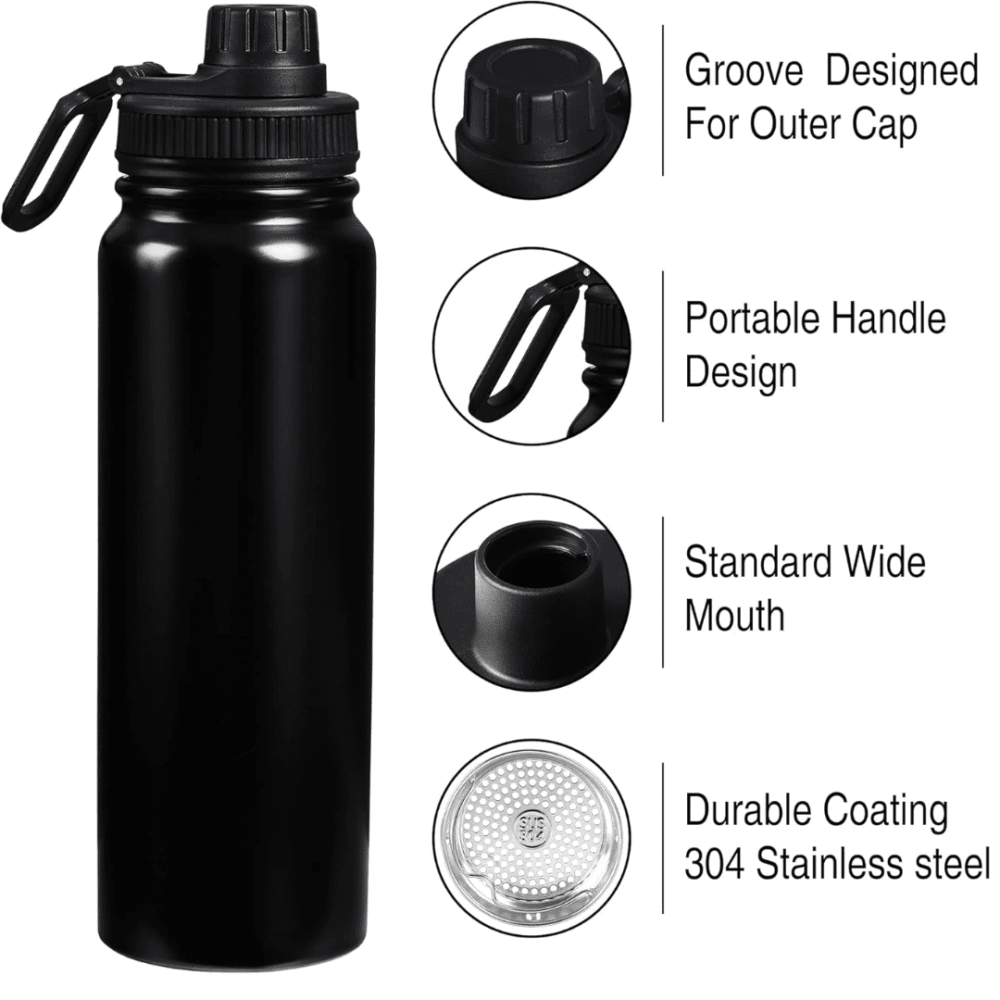 Stainless Steel Insulated Bottle – 800ML Vacuum Thermos Flask | Hot & Cold - Image 3