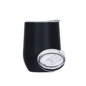 Stainless Steel Wine Glass Tumbler with Lid – Durable and Stylish
