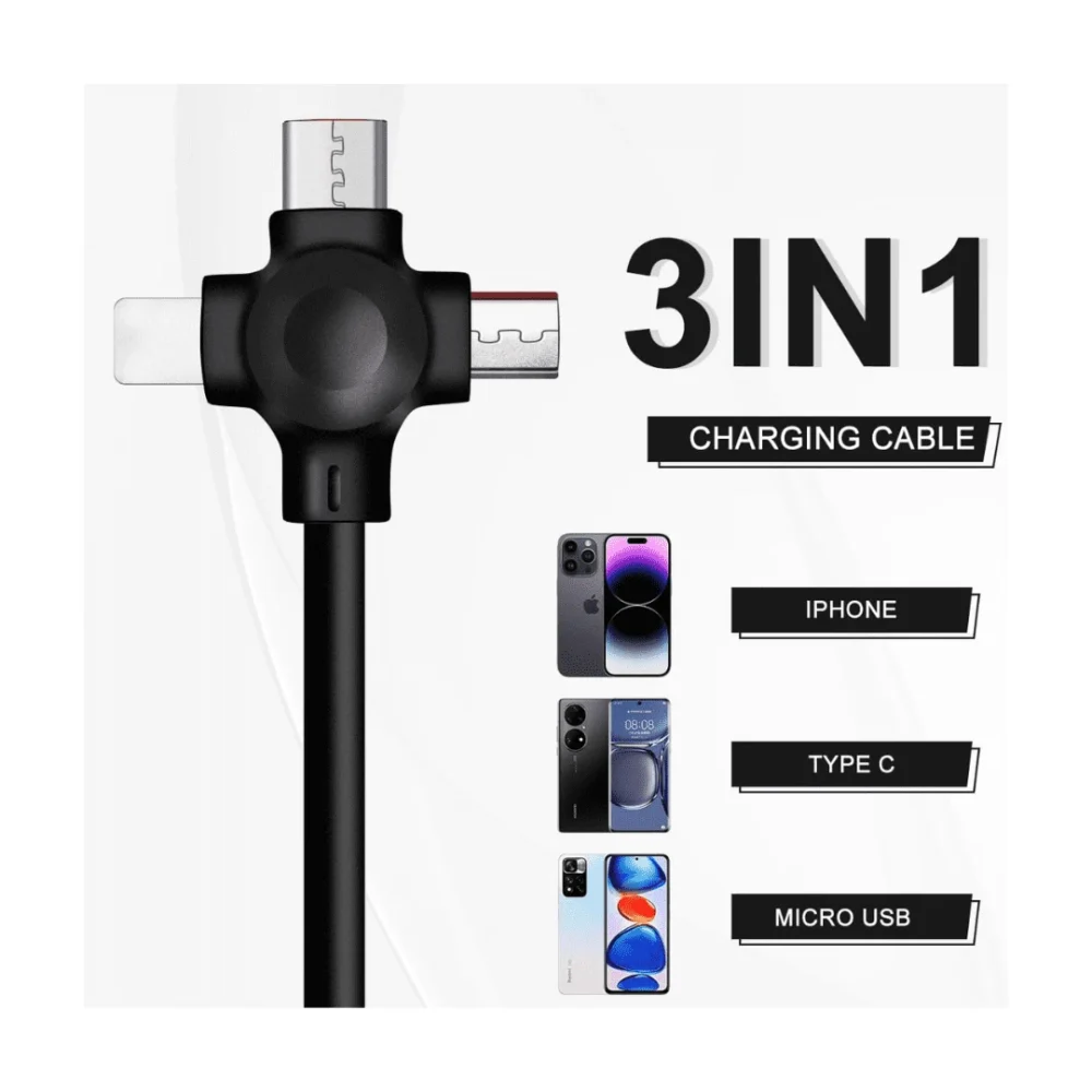 3 in 1 Multi Retractable Charging Cable, Multiple Retractable USB Cable Fast Charger - Image 3