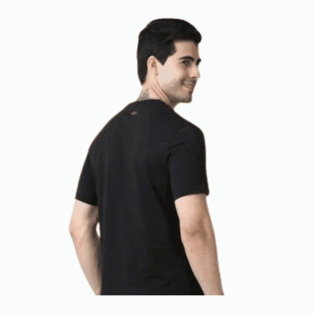 MS Polo Round Neck T-Shirt – Black | Comfortable - Image 3