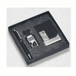 Premium 3-in-1 Gift Set – Pen, Keychain & Card Holder | Corporate Gift (Black)