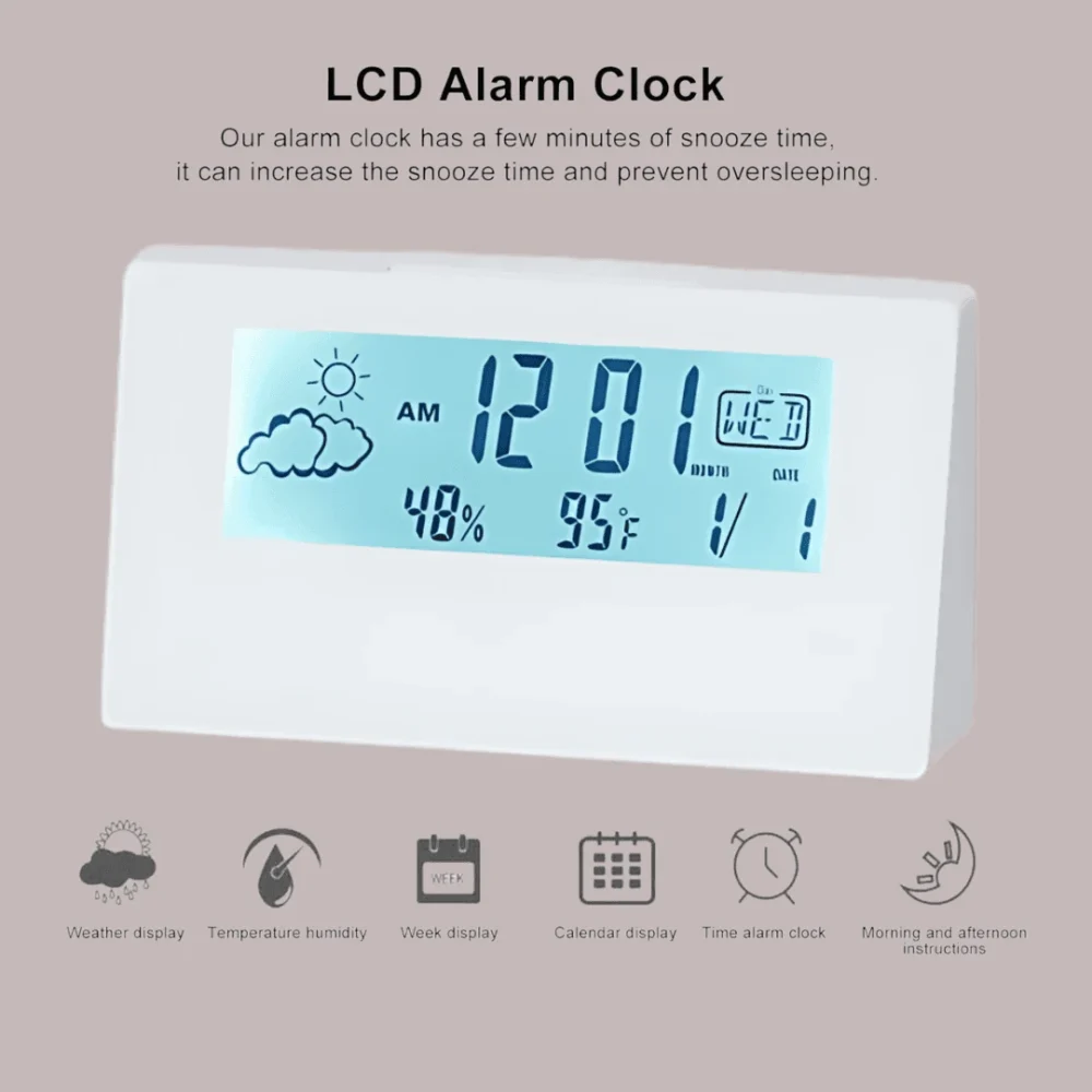 Battery-Operated Digital Desk Clock – Lightweight & Stylish Alarm Clock - Image 2