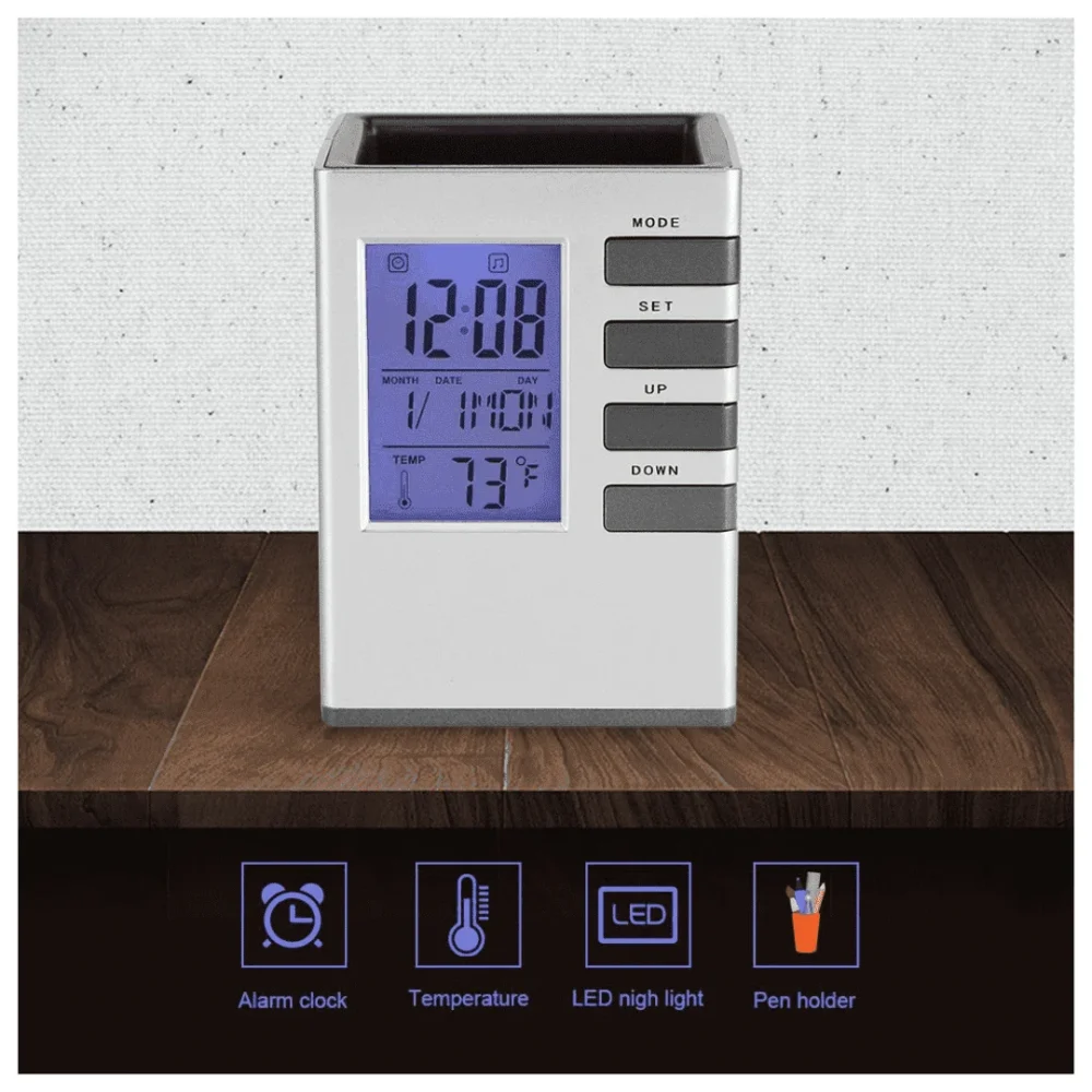 Multifunctional LCD Alarm Clock – Smart Timekeeping for Home & Office - Image 3