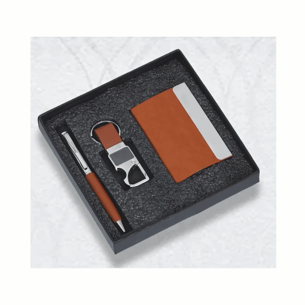 Premium 3-in-1 Gift Set – Stylish Pen, Keychain & Card Holder | Perfect Corporate Gift