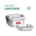 Square Lunch Box – Stainless Steel (Big) | Leakproof & Durable