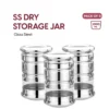Canister Storage Jars | 3 Pc Set | Steel Gloss | 1000 ML