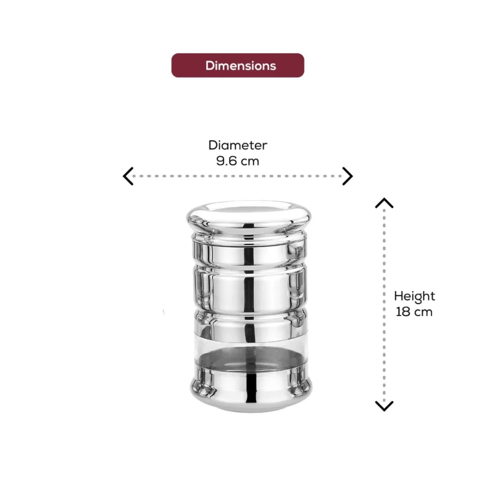 CANISTER Storage Jars | 2 Pc Set | Steel Gloss Finish | 1000 ML | Airtight | Durable & Stylish - Image 6