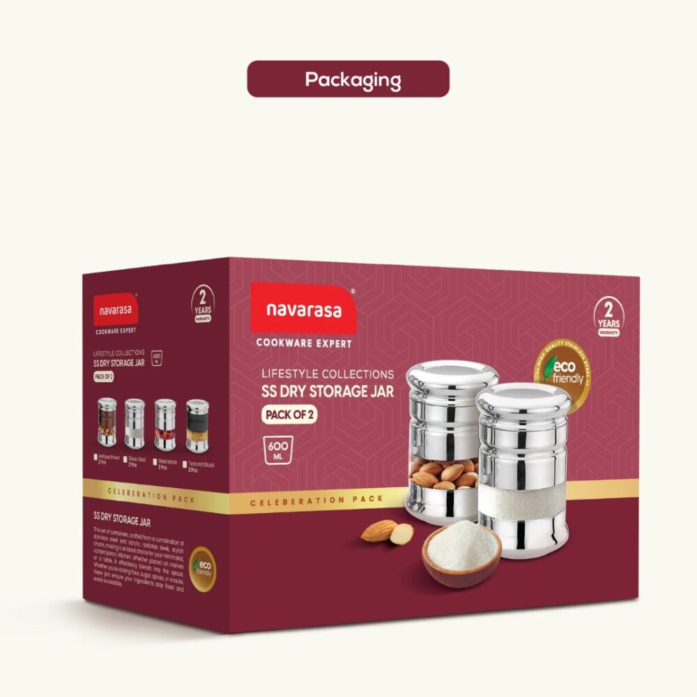 CANISTER Airtight Storage Jars | 2 Pc Set | Steel Antique Brown Finish | 600 ML | Airtight Containers | Kitchen Storage Jars - Image 6