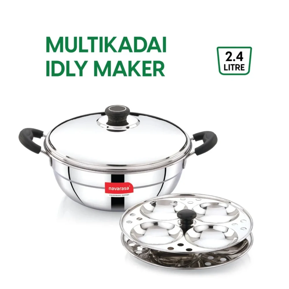 Multi Kadai Idly Maker – 8 Idlies | Stainless Steel | 2.4L | Induction Compatible - Image 6