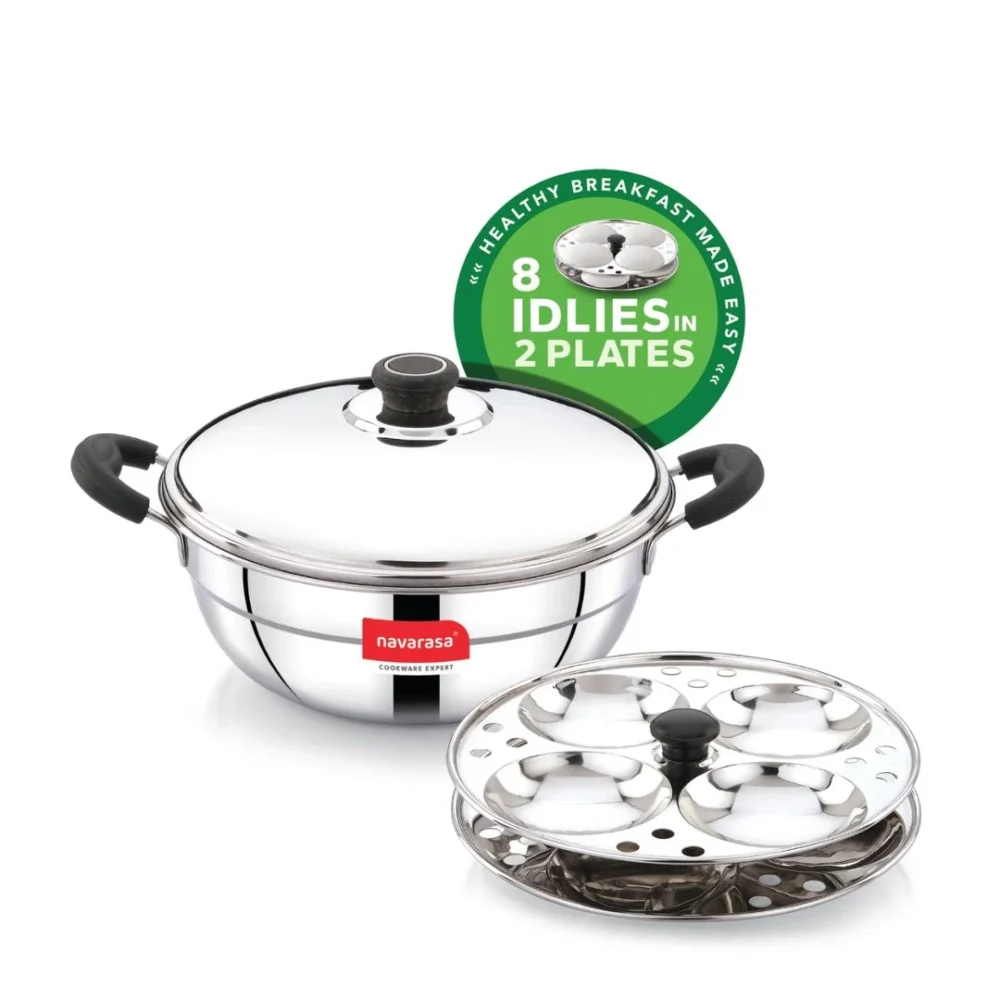 Multi Kadai Idly Maker – 8 Idlies | Stainless Steel | 2.4L | Induction Compatible - Image 2
