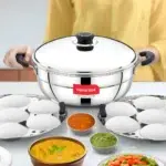 Multi Kadai with 14 Idly Plates | Stainless Steel | 4.6 L | Induction Compatible