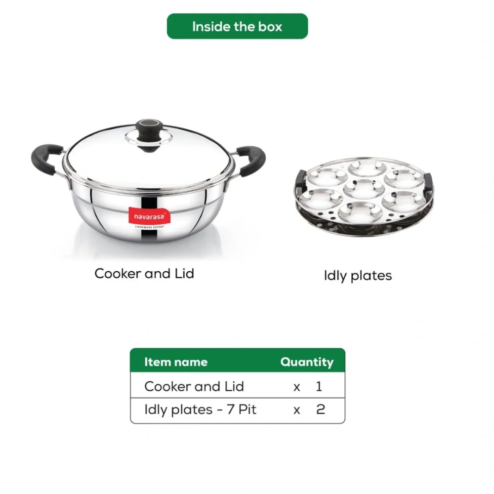 Multi Kadai with 14 Idly Plates | Stainless Steel | 4.6 L | Induction Compatible - Image 8