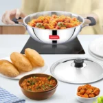 Triply Stainless Steel Kadai 26cm with Lid – 3.6L | Induction and Gas Stove Compatible