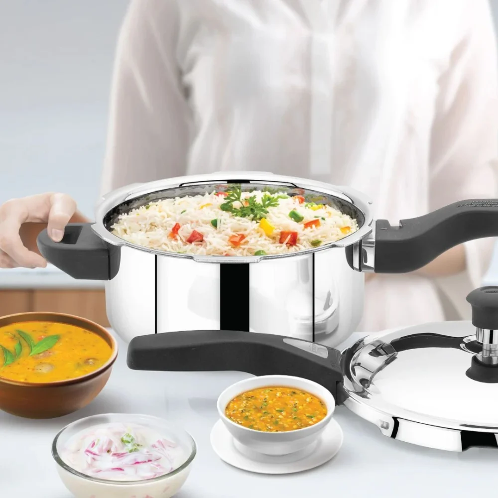 Triply Pressure Cooker 3L | Outer Lid | Stainless Steel | Induction Compatible | ISI Certified