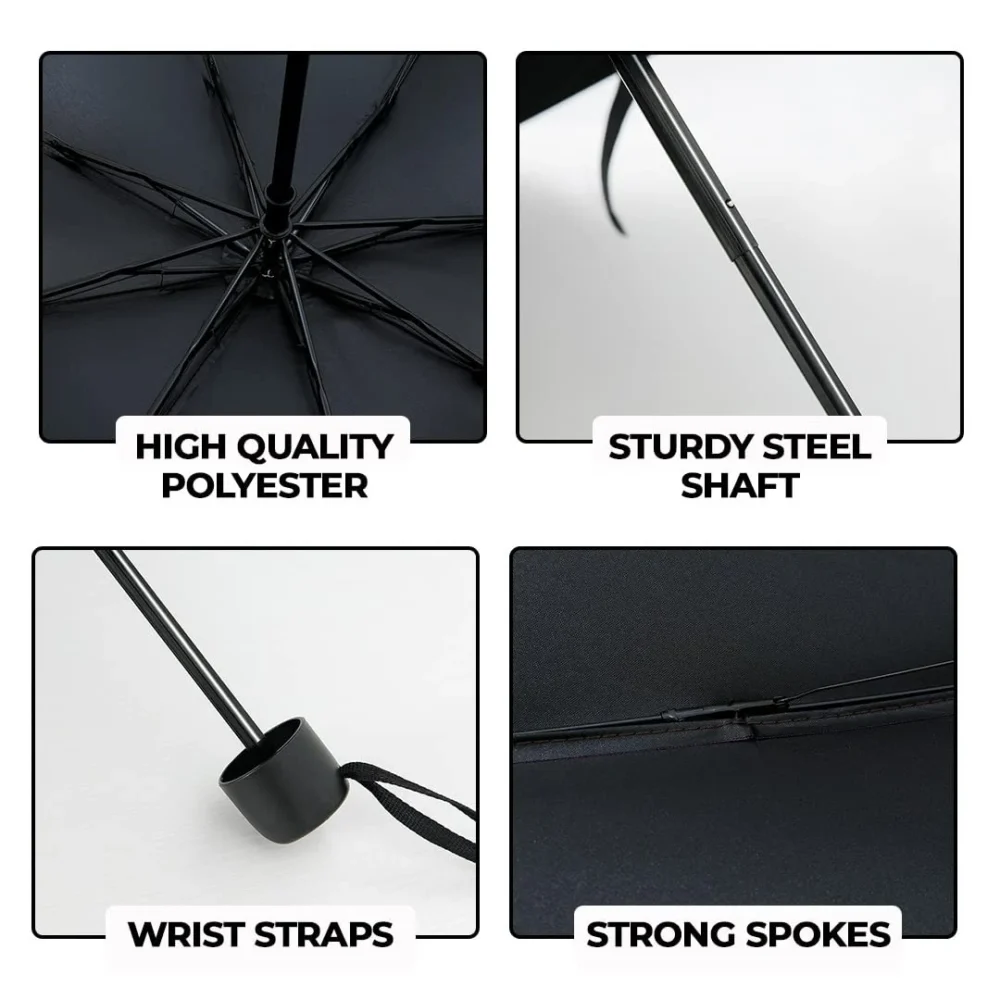 Veeemart 3 Fold Manual Umbrella | Windproof, Sunproof & Rainproof - Image 4