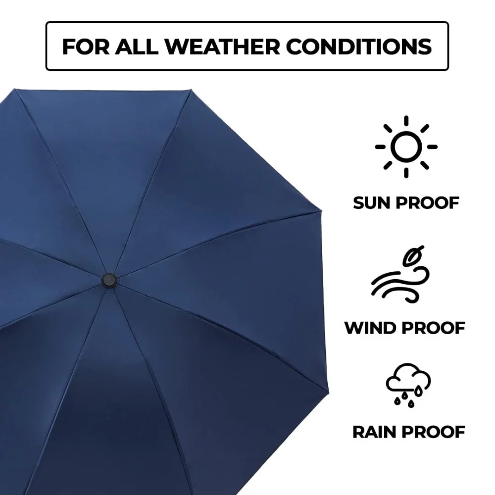 Veeemart 3 Fold Manual Umbrella | Windproof, Sunproof & Rainproof - Image 3