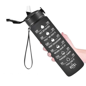 Motivational Water Bottle with Quotes & Time Marker