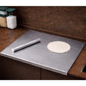 Counter Top Stainless Steel Chopping Cutting Board with Roller Pin